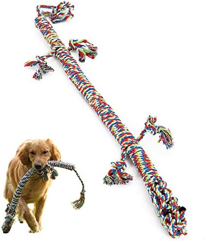 צעצועי חבלים לכלבים לעיסות אגרסיביות, משיכה בלתי ניתנת להריסה של צעצועי כלבים מלחמה לעיסה ומשחק, צעצועים לאילוף כלבים עמידים לכלבים גדולים