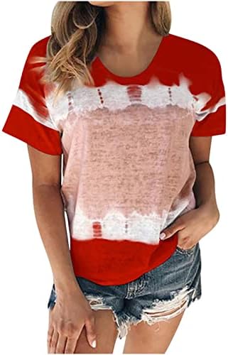 נשים של חולצות מקרית רופף חולצה טרנדי 2023 לקשור לצבוע הדפסה עגול צוואר חולצה חולצה גרפי טיז מזדמן מתגנדר חולצות