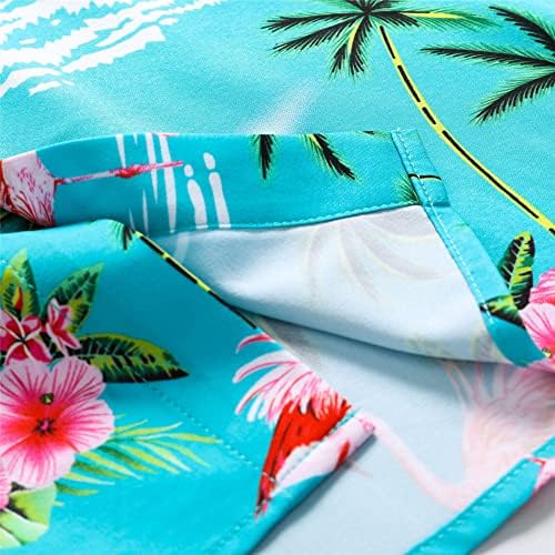 סימשה גברים של הוואי חולצה, קצר שרוולים כפתור למטה חוף בגדים, יוניסקס קיץ פלמינגו מזדמן אלוהה פרחוני חולצות
