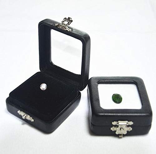 טבעת 50 יחידות שחור עור מפוצל יהלומי תיבת גבוהה כיתה פנינה תכשיטי תצוגת קופסות פנינה אבן ארגונית מחזיק אריזת מתנה סנ1901