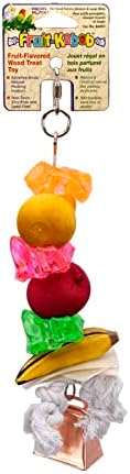 Penn-Plax Fruit Life Fruit Pruit צעצוע ציפור עם פעמון-מרקמים, חומרים וצבעים שונים-נהדר לאפריקאים אפורים, ציפורים בינוניות ותוכים קטנים-גדולים