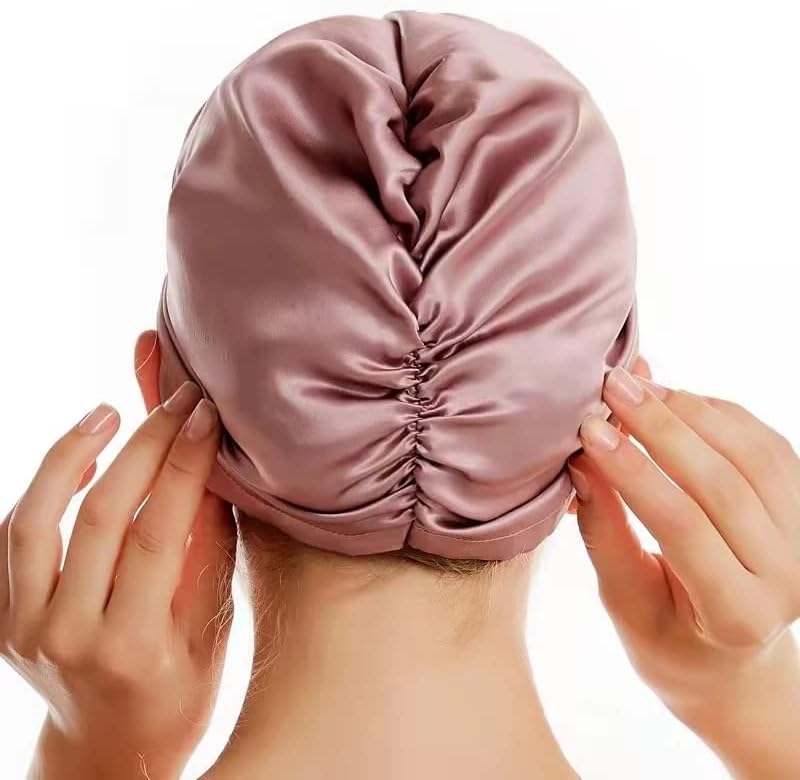 PDGJG שיער מצנבות נשים שינה שיער כובע משי כובע כפפה כפפת שיער עטיפות ראש שיער