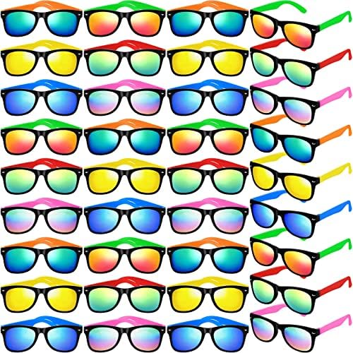 אלקוהו 36 חבילה ילדים משקפי שמש בתפזורת ניאון צבעים משקפי שמש המפלגה טובות לילדים בני בנות יום הולדת חוף בריכת ספקי צד