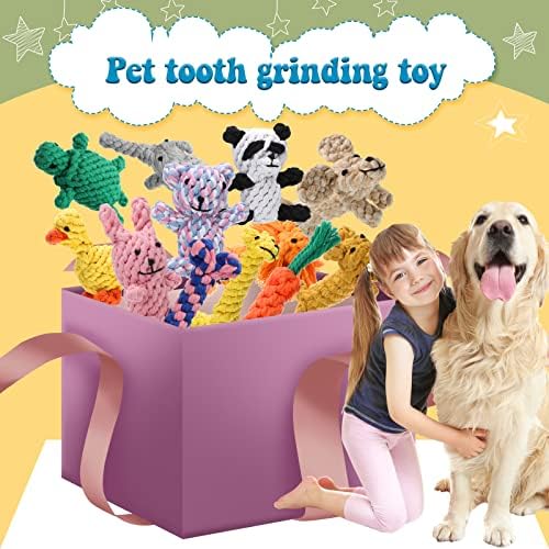 12 יחידות כלב חבל צעצועי כותנה חבל עבור לועסי אגרסיבי קשה בקיעת שיניים ללעוס כלב צעצועי אינטראקטיבי חמוד כלב בעלי החיים חבל צעצועי קטן